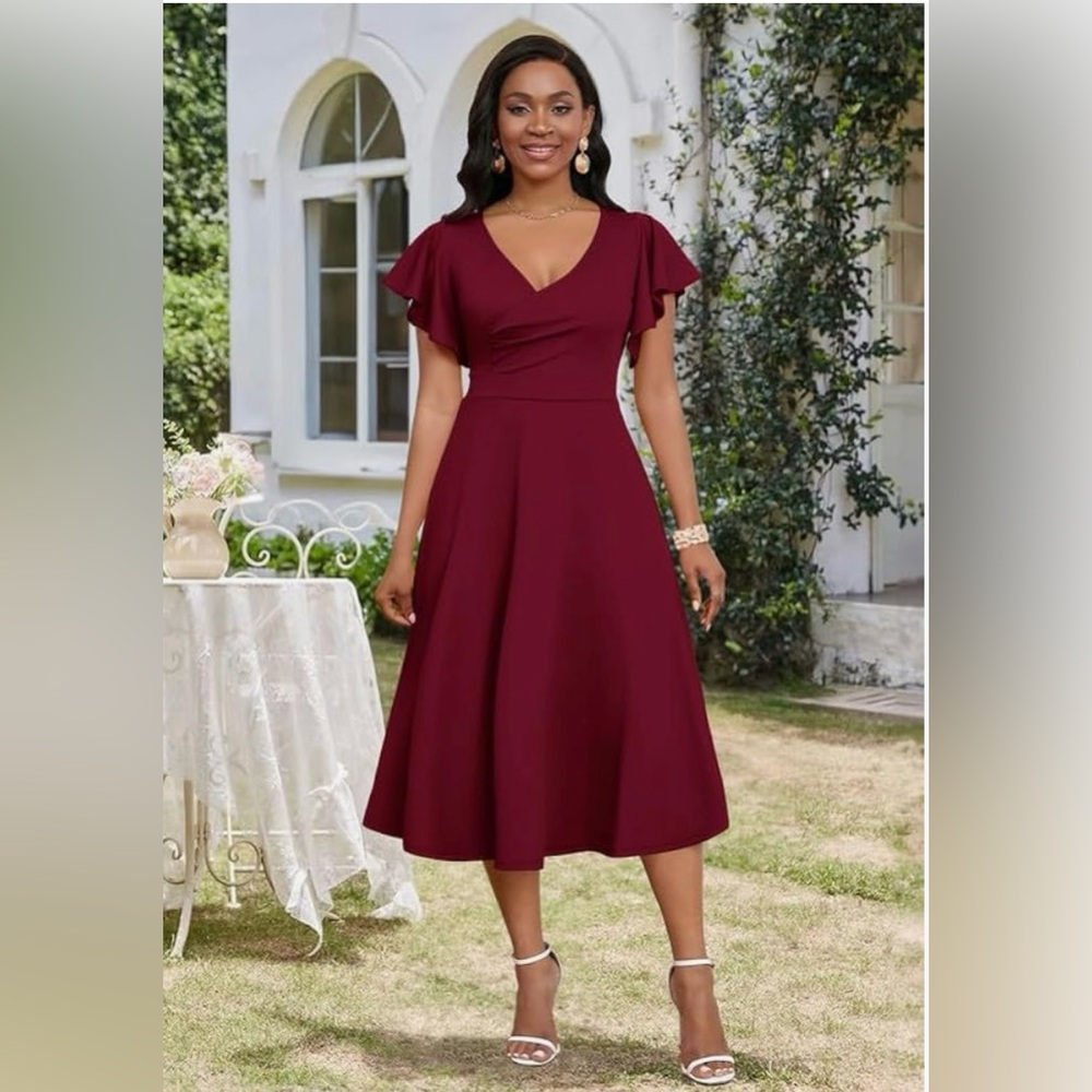 Dokotoo Women's V Neck Elegant Party Dress/SIZE Small (2) Or X-Large (4)